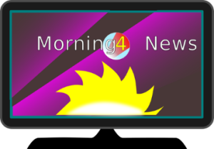 A TV showing the Morning News