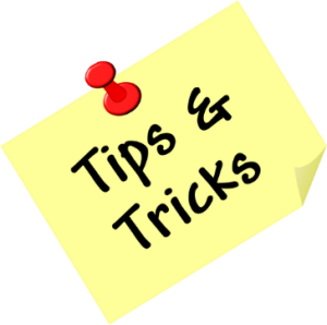 Note saying "Tips and Tricks"