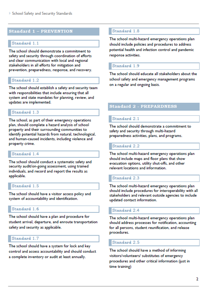 Chapter 5 – S4 Standards – School Safety And Security Standards