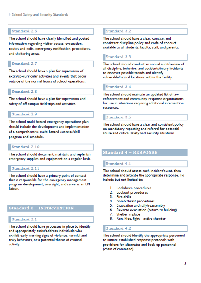 Chapter 5 – S4 Standards – School Safety And Security Standards