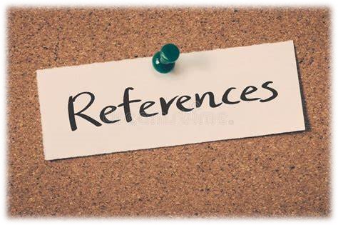 A piece of paper that says "References" tacked to a board.