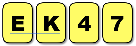 Wason Selection. Cards saying "E", "K", "4" and "7".