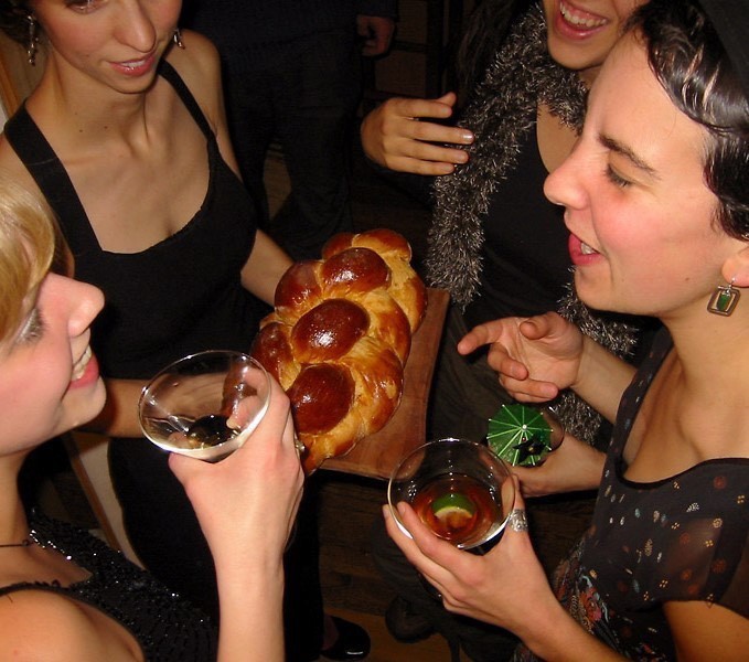 Four ladies at a cocktail party