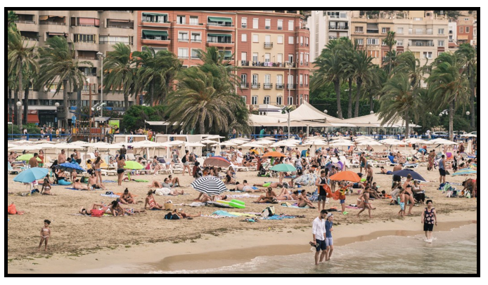 Lots of people at a beach