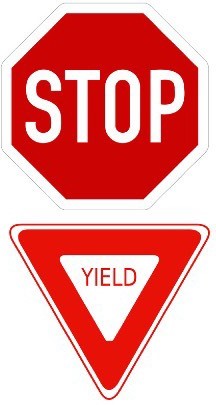 Stop and yield signs