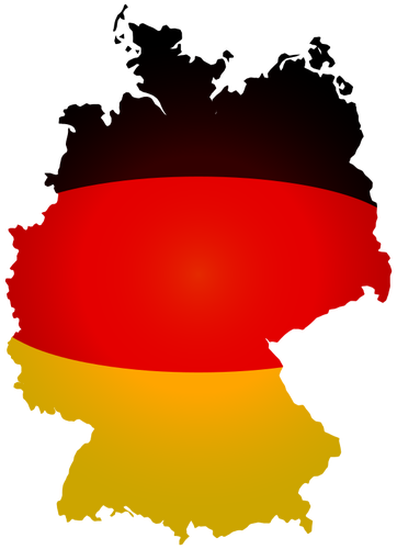 Map of Germany with German Flag colors