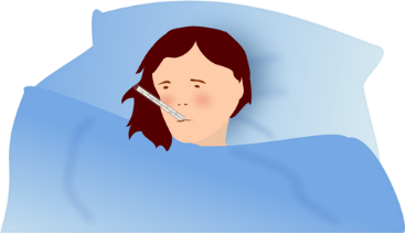 A person sick in bed
