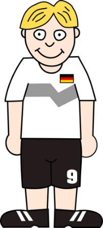 A kid with a German Flag pin on his shirt