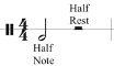 A half-note notation.