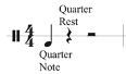 A quarter-note notation.