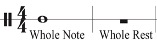 A whole note notation.
