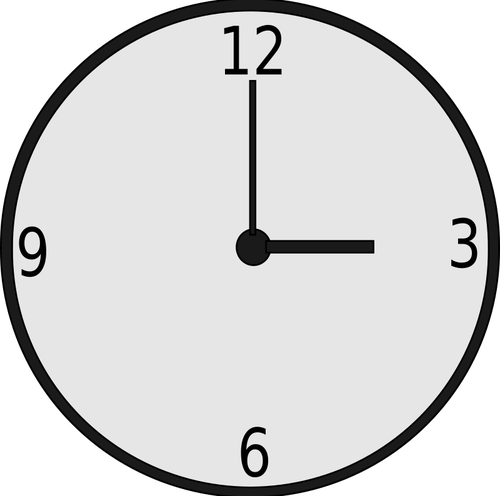 A clock showing three o'clock.