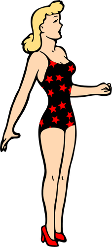 Woman wearing a one-piece swimsuit