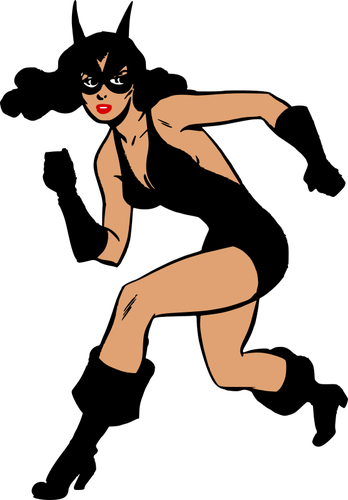 A woman wearing gloves, a one-piece swimsuit, and shoes.