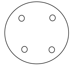 Circle Outline with four separate little circles inside of it