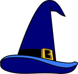 A blue witches' hat