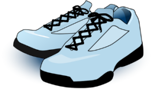 Blue tennis shoes