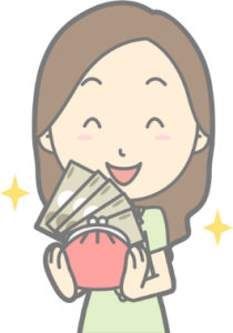 A girl with lots of money in her coin purse