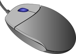 A black computer mouse
