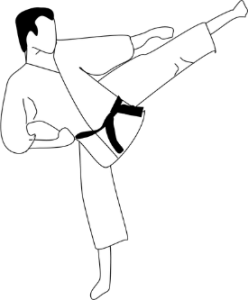 A person kicking