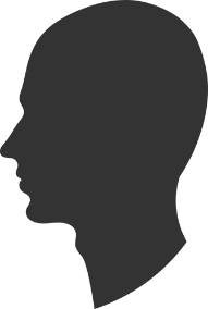A silhouette of a head