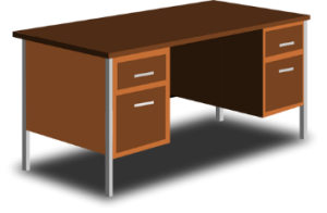 A wooden desk