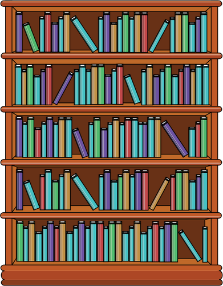 Wooden bookcase full of books