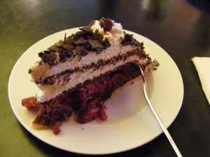 "Schwarzwälder Kirschtorte (Black Forest Gateau)" by thefoxling is licensed under CC BY-NC-SA 2.0.
